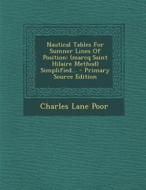 Front cover_Nautical Tables For Sumner Lines Of Position