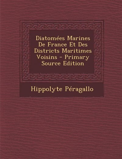 Front cover_Diatomées Marines De France Et Des Districts Maritimes Voisins