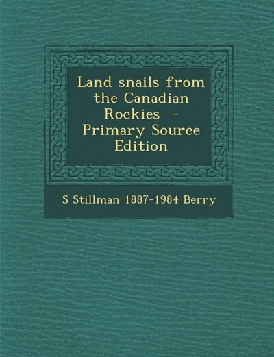 Front cover_Land snails from the Canadian Rockies