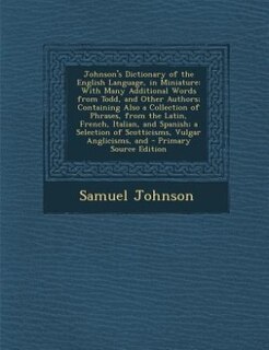 Front cover_Johnson's Dictionary of the English Language, in Miniature