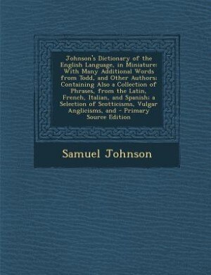 Front cover_Johnson's Dictionary of the English Language, in Miniature