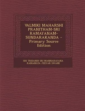 Couverture_VALMIKI MAHARSHI PRANITHAM-SRI RAMAYANAM-SUNDARAKANDA