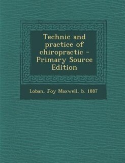 Couverture_Technic and practice of chiropractic