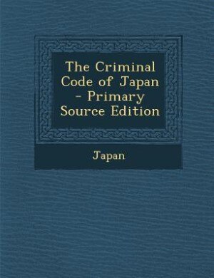 Couverture_The Criminal Code of Japan
