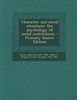 Front cover_Character and social structure