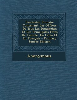 Front cover_Paroissien Romain