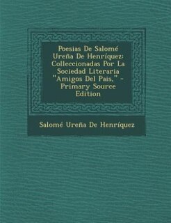 Couverture_Poesias De Salomé Ureña De Henríquez