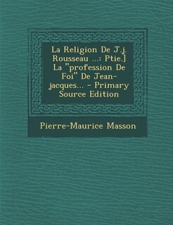 Couverture_La Religion De J.j. Rousseau ...