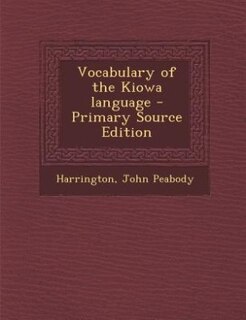 Front cover_Vocabulary of the Kiowa language
