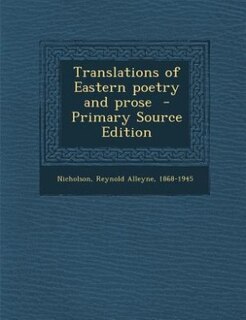 Couverture_Translations of Eastern poetry and prose  - Primary Source Edition