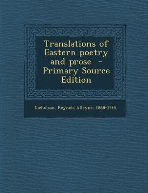 Couverture_Translations of Eastern poetry and prose  - Primary Source Edition