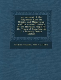 Couverture_An Account of the Polynesian Race