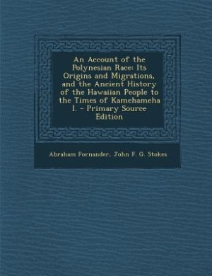 Couverture_An Account of the Polynesian Race