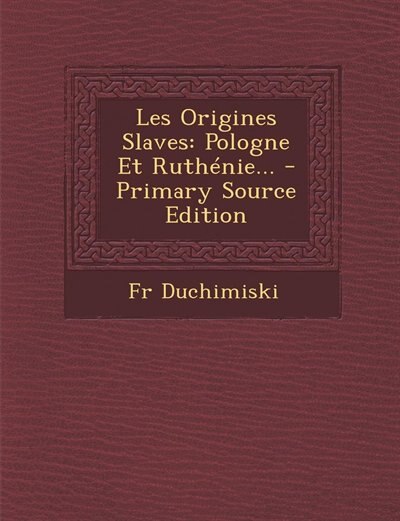 Front cover_Les Origines Slaves