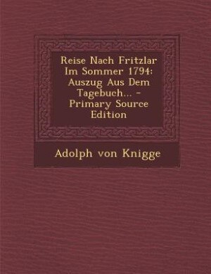 Front cover_Reise Nach Fritzlar Im Sommer 1794