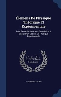 Front cover_Élémens De Physique Théorique Et Expérimentale
