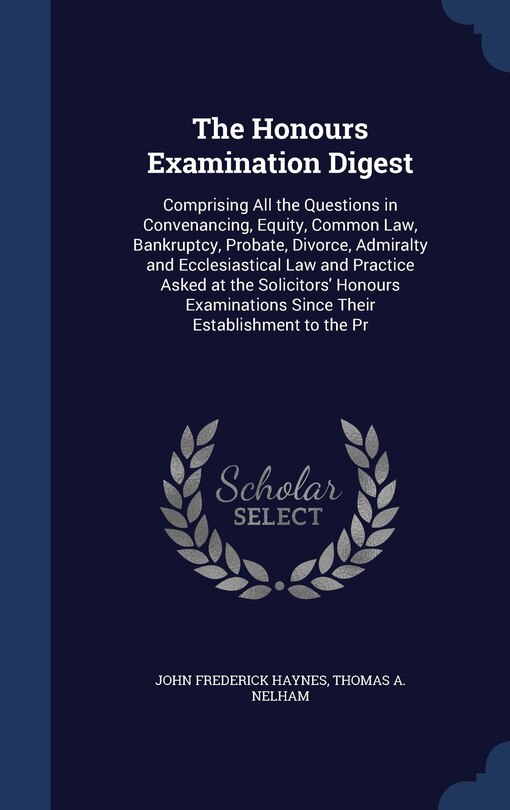 Front cover_The Honours Examination Digest