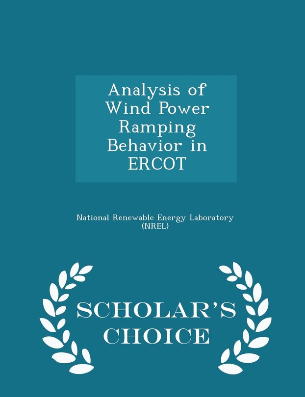Couverture_Analysis of Wind Power Ramping Behavior in ERCOT - Scholar's Choice Edition
