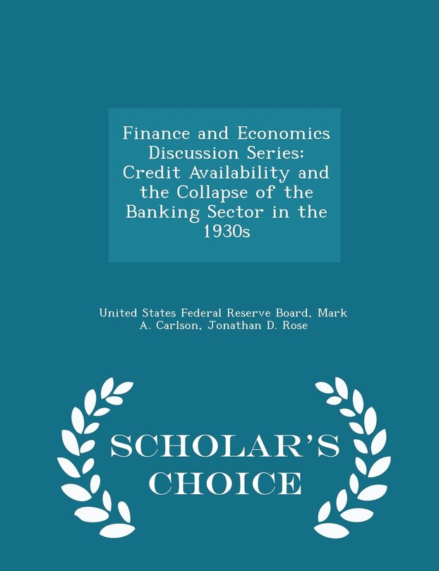 Front cover_Finance and Economics Discussion Series
