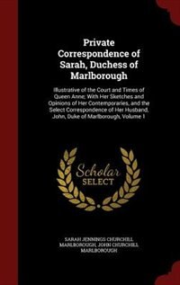 Couverture_Private Correspondence of Sarah, Duchess of Marlborough