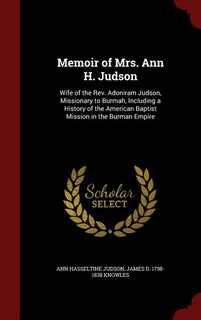 Front cover_Memoir of Mrs. Ann H. Judson