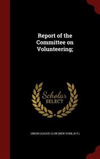 Couverture_Report of the Committee on Volunteering;