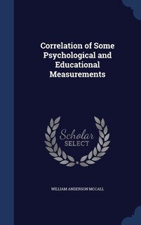 Couverture_Correlation of Some Psychological and Educational Measurements