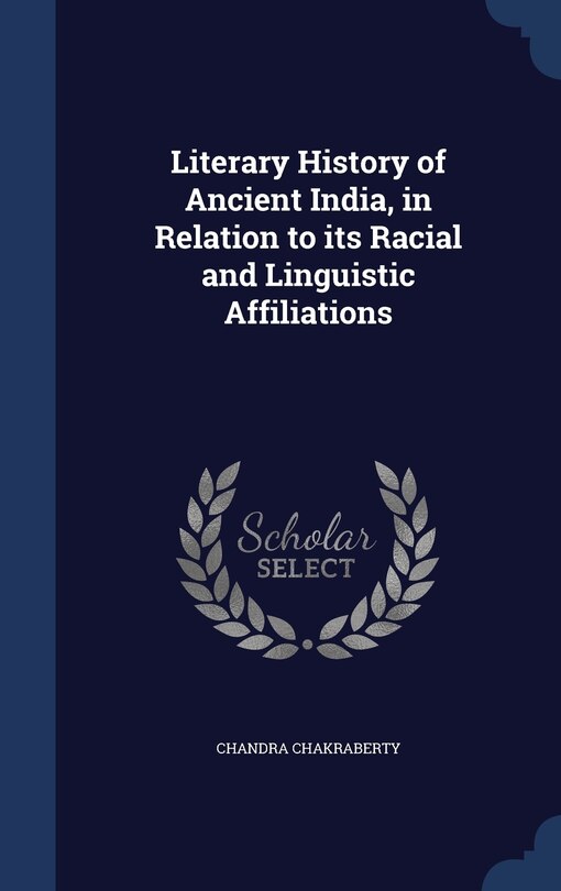 Couverture_Literary History of Ancient India, in Relation to its Racial and Linguistic Affiliations