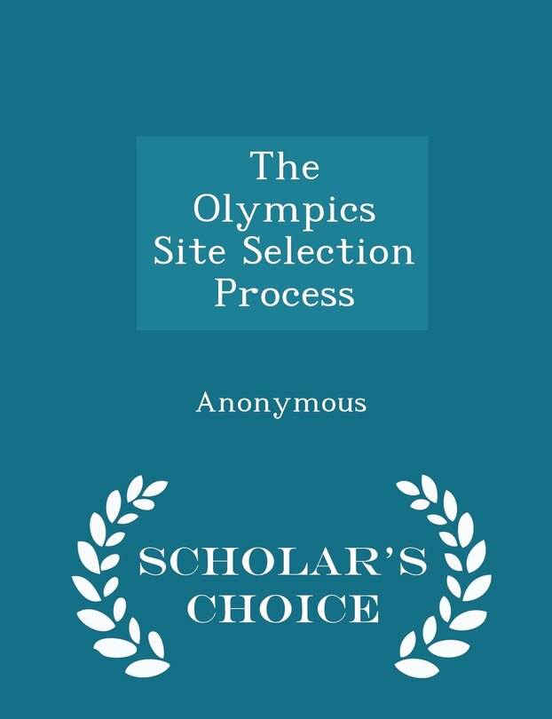 Couverture_The Olympics Site Selection Process