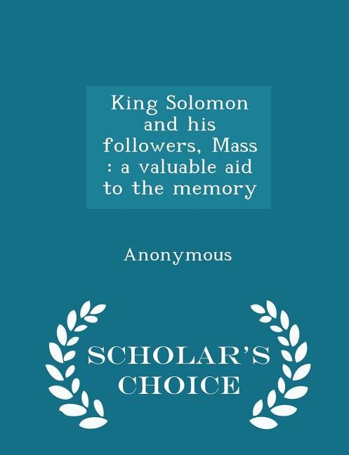 Couverture_King Solomon and his followers, Mass