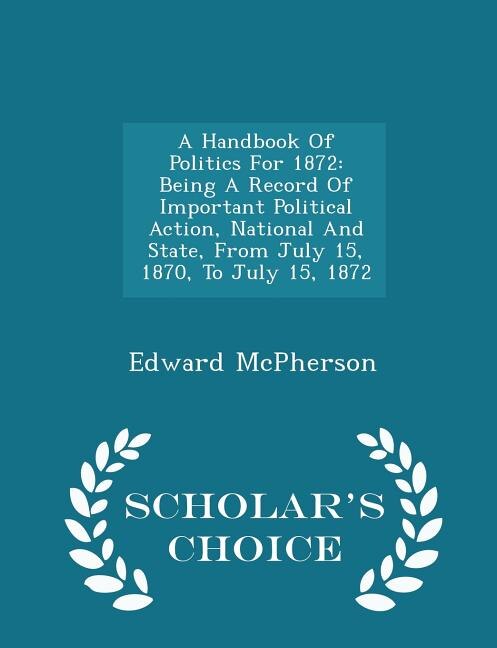 Front cover_A Handbook Of Politics For 1872