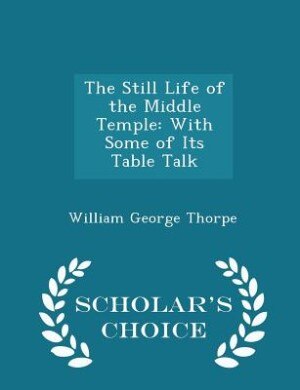 Couverture_The Still Life of the Middle Temple