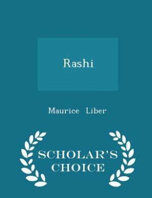 Couverture_Rashi - Scholar's Choice Edition