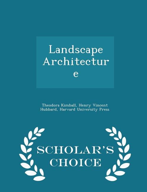Couverture_Landscape Architecture - Scholar's Choice Edition