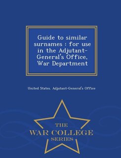Front cover_Guide to similar surnames