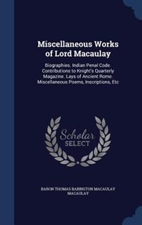 Couverture_Miscellaneous Works of Lord Macaulay