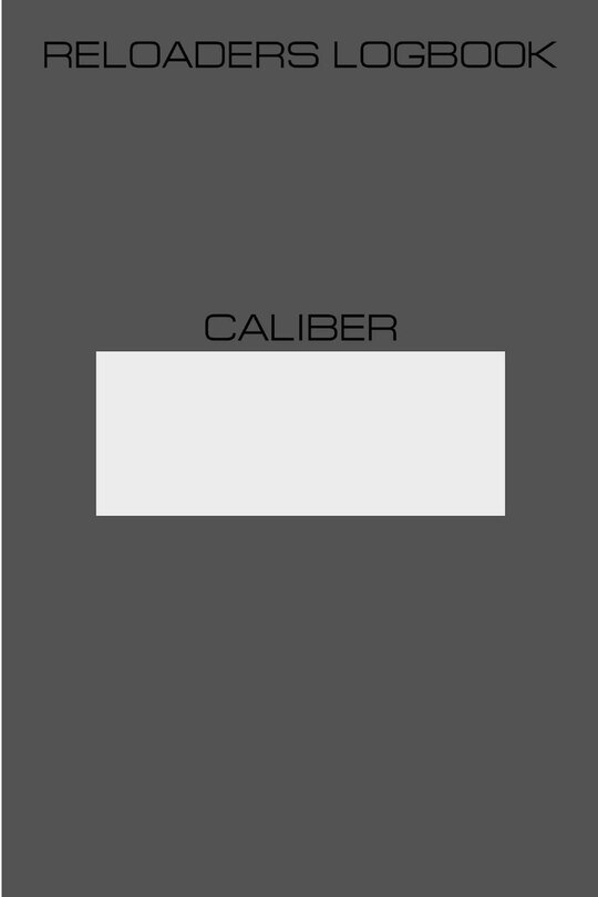 Front cover_Reloaders Logbook