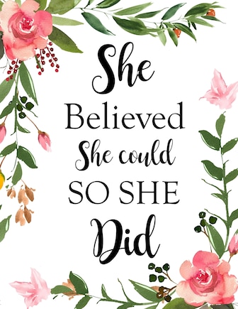 She Believed She Could So She Did: Adult Budget Planner (Printed), Budget Planner Book, Daily Planner Book, Floral Cover, Expense Tracker