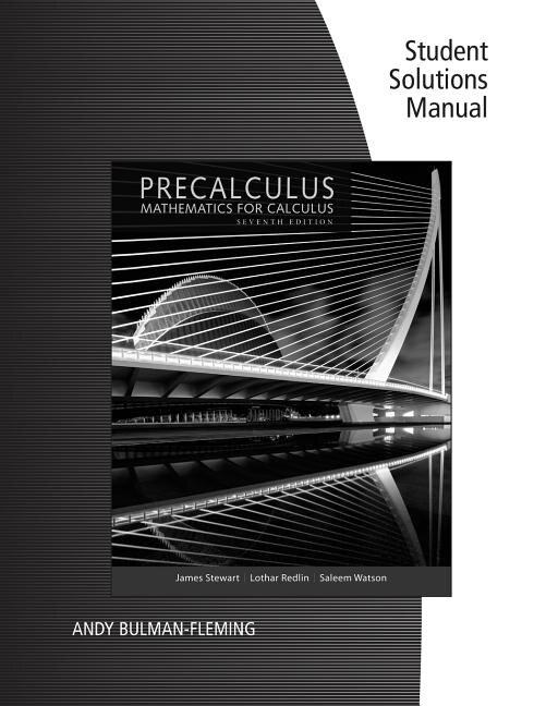 Front cover_Student Solutions Manual For Stewart/redlin/watson's Precalculus: Mathematics For Calculus, 7th