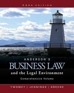 Couverture_Anderson's Business Law And The Legal Environment, Comprehensive Volume