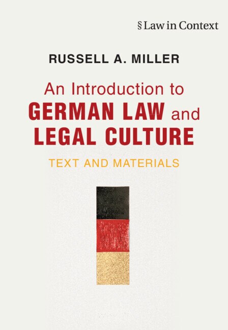 Front cover_An Introduction to German Law and Legal Culture
