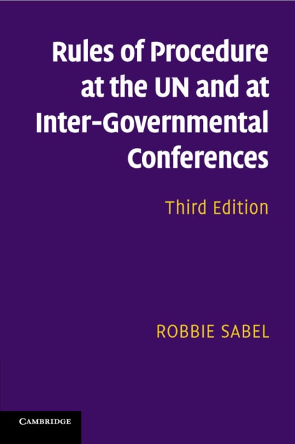 Couverture_Rules Of Procedure At The Un And At Inter-governmental Conferences