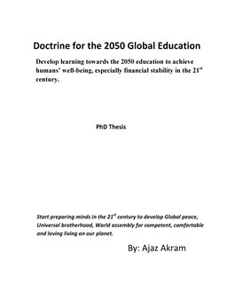 Couverture_Doctrine for the 2050 Global Education