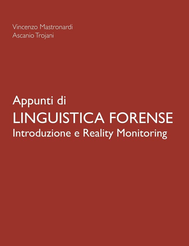 Front cover_Appunti di Linguistica Forense - Introduzione e Reality Monitoring