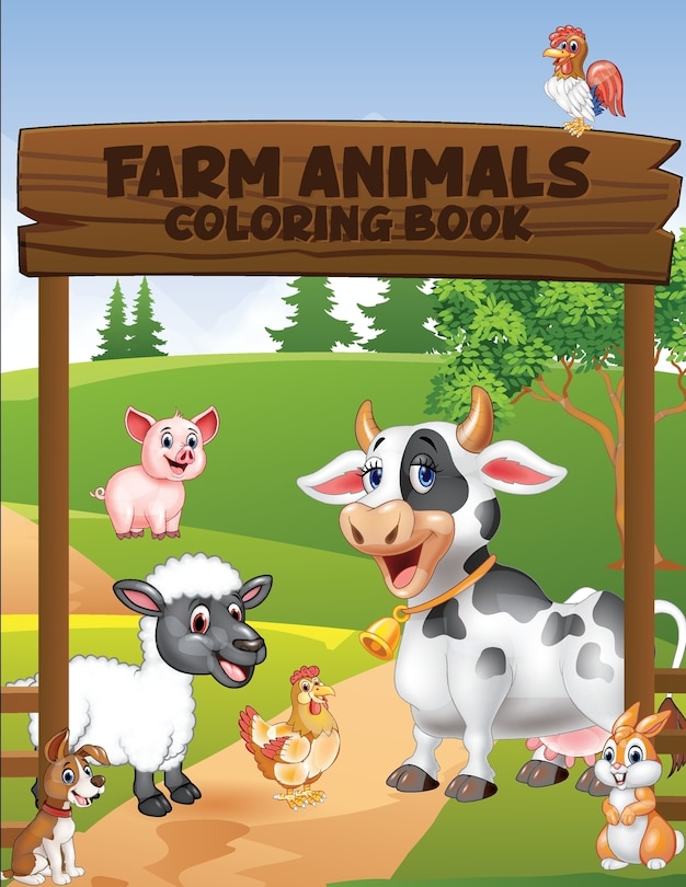 Front cover_Farm Animals Coloring Book