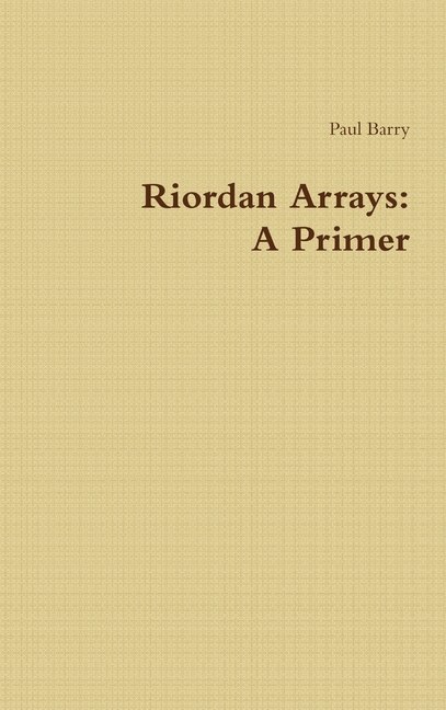 Couverture_Riordan Arrays
