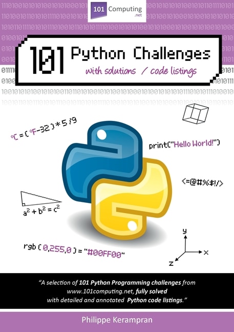 Front cover_101 Python Challenges with Solutions / Code Listings
