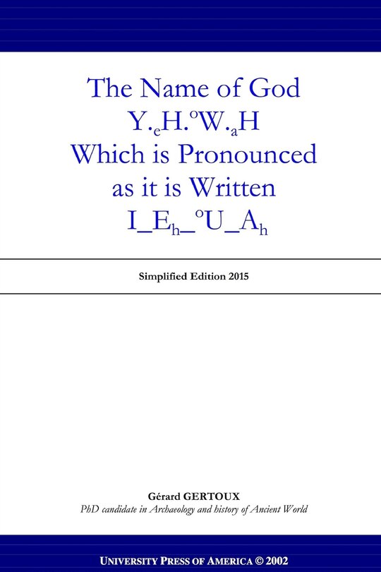 Front cover_The Name of God Y.eH.oW.aH Which is pronounced as it is Written I_Eh_oU_Ah