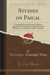 Couverture_Studies on Pascal