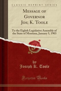Front cover_Message of Governor Jos; K. Toole